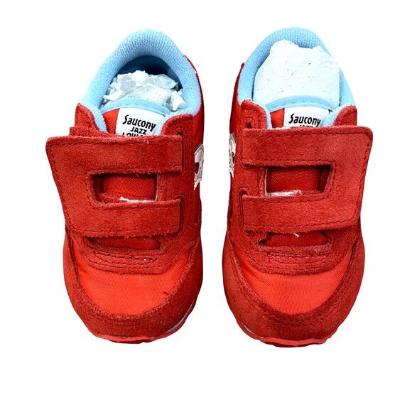 Saucony boys' Jazz Hook & Loop Baby Sneaker, Red/Blue Size 4M - Picture 1 of 7